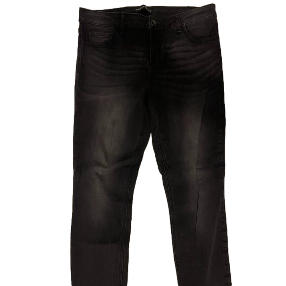 Skinny pants Black, ankle cut, hem, faded, distressed - Prosperity - size 33 new